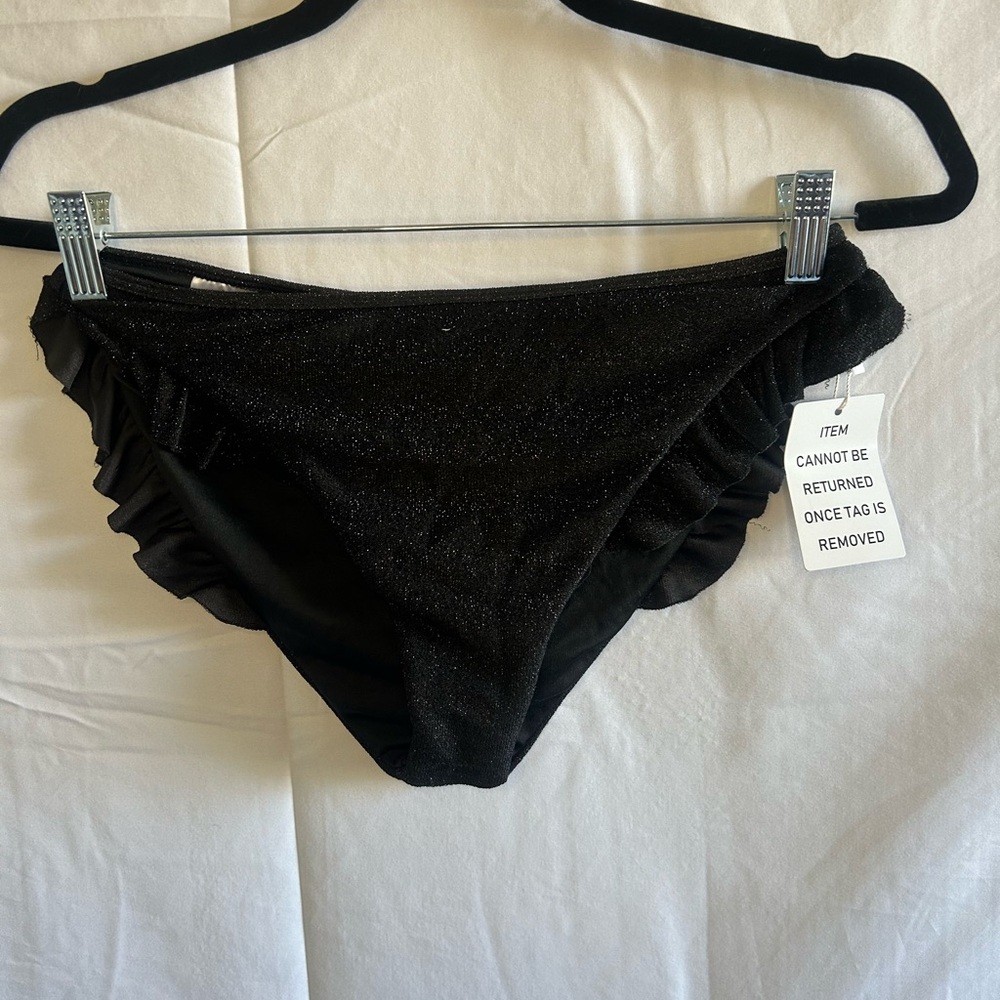 Sparkly Black Kids Ruffle Bottoms